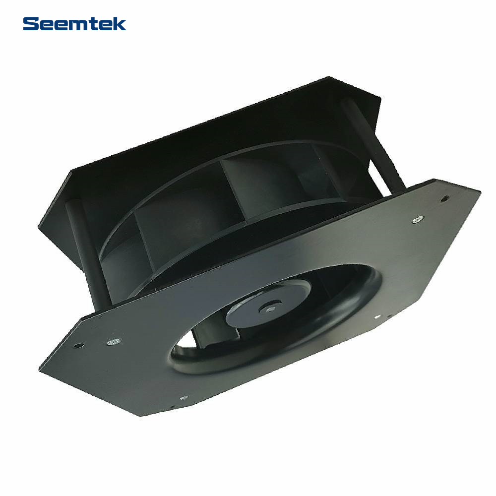 190mm Plastic Backward Curve Impeller DC Centrifugal Fan with Mounting Bracket